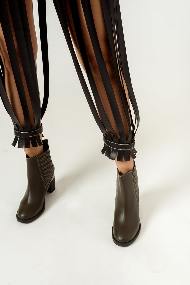 Leather Strapped Trousers - siddhantagrawal