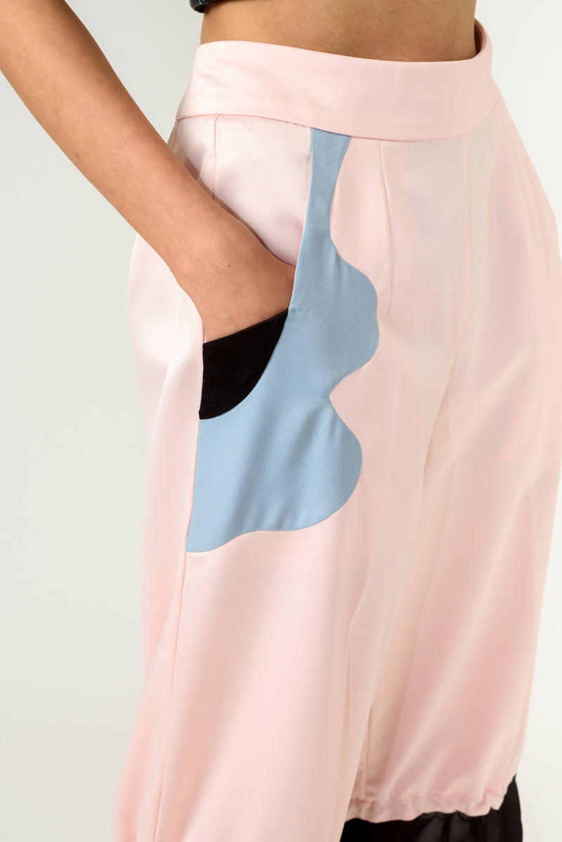 Peach-Blue Trouser - siddhantagrawal