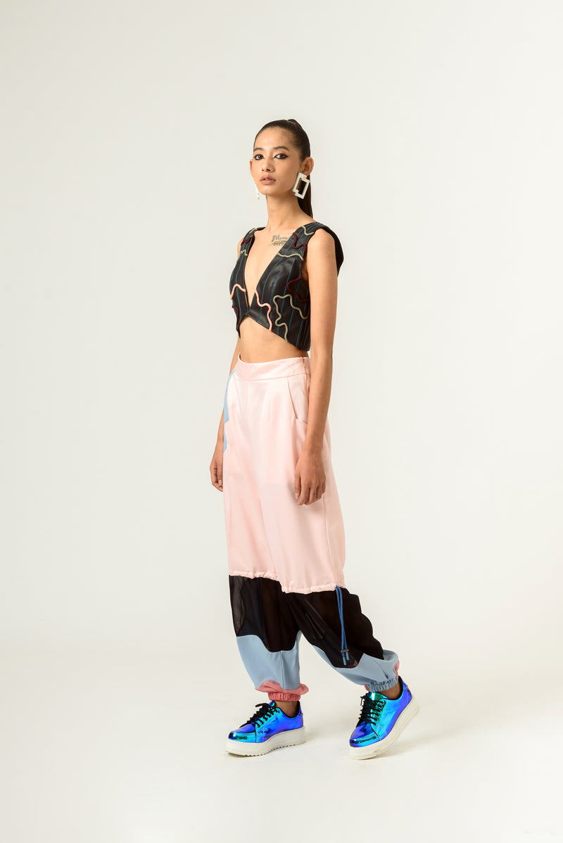 Peach-Blue Trouser - siddhantagrawal