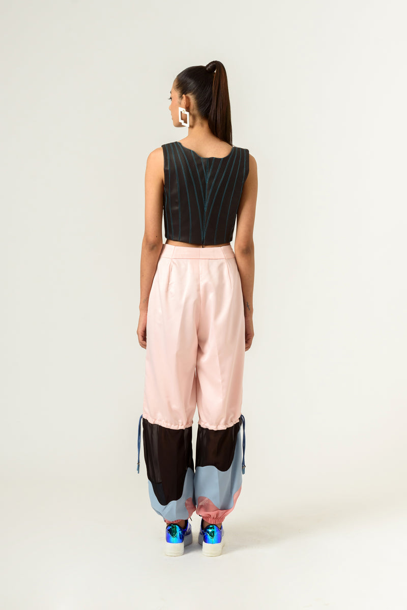 Peach-Blue Trouser - siddhantagrawal