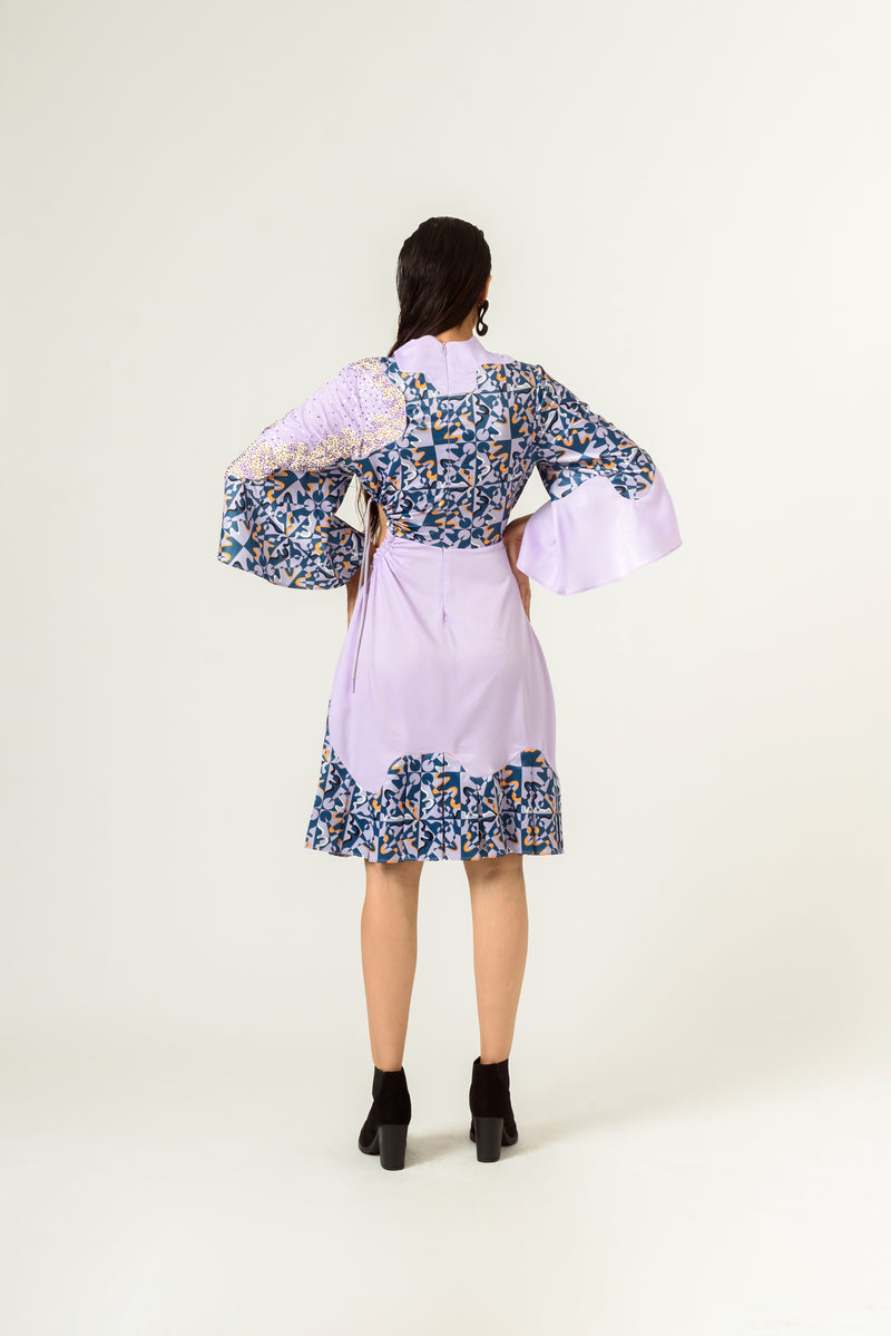 Rage Print Waist Cut Out Dress - siddhantagrawal