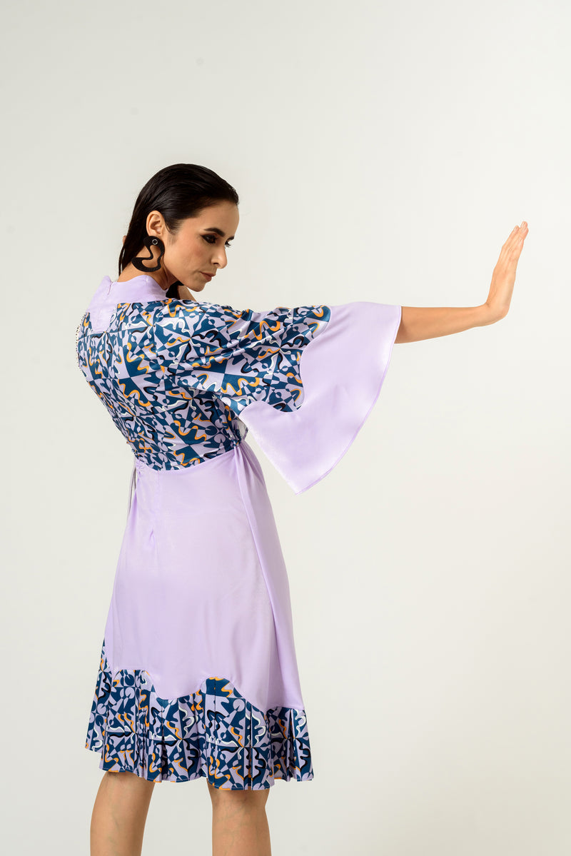 Rage Print Waist Cut Out Dress - siddhantagrawal