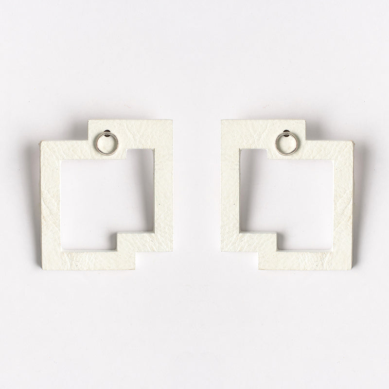 TORMENT WHITE EARRING SILVER LOOP - siddhantagrawal
