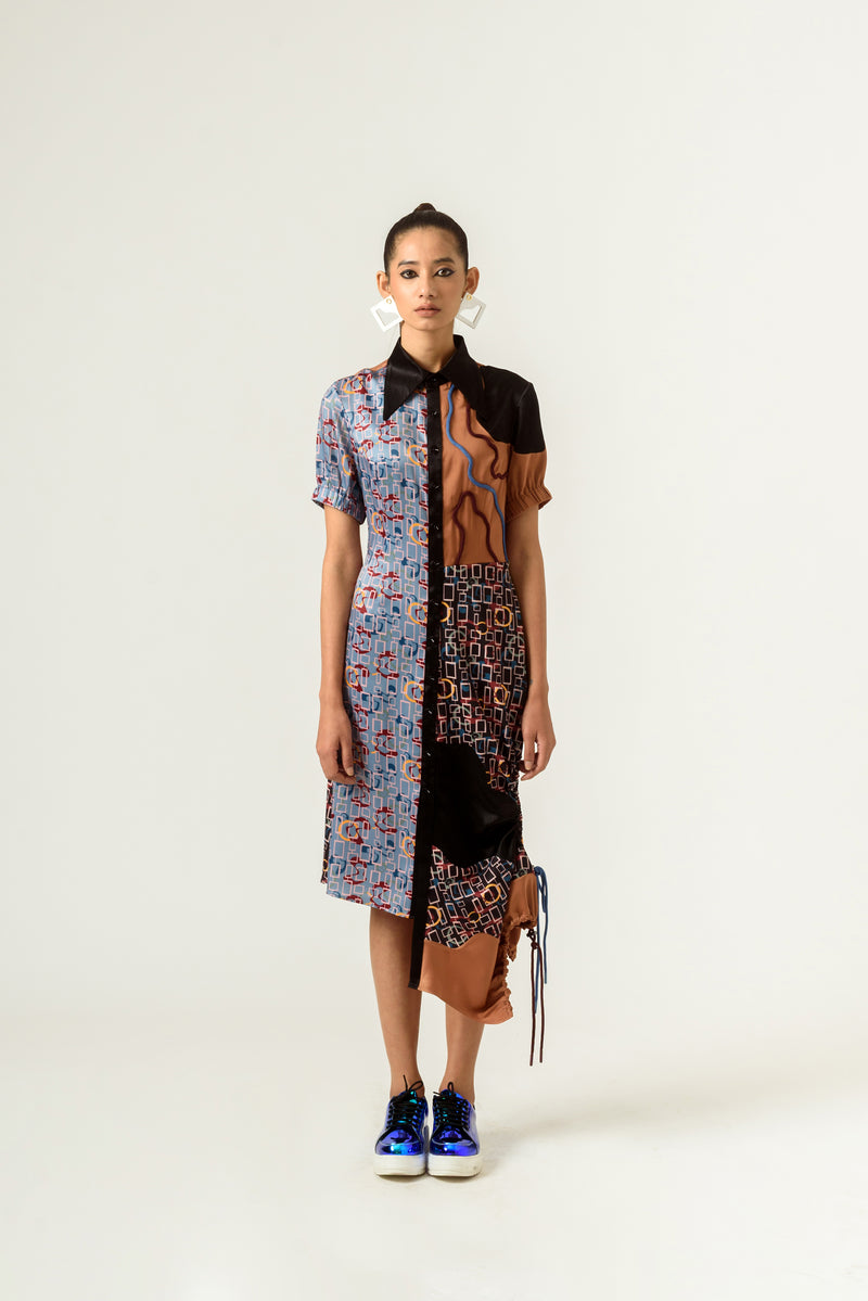Torment Half and Half Shirt-Dress - siddhantagrawal