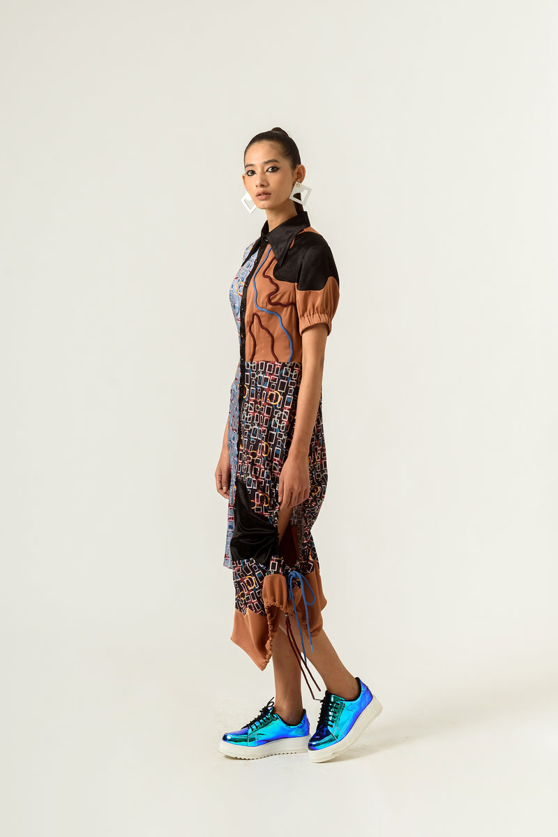 Torment Half and Half Shirt-Dress - siddhantagrawal