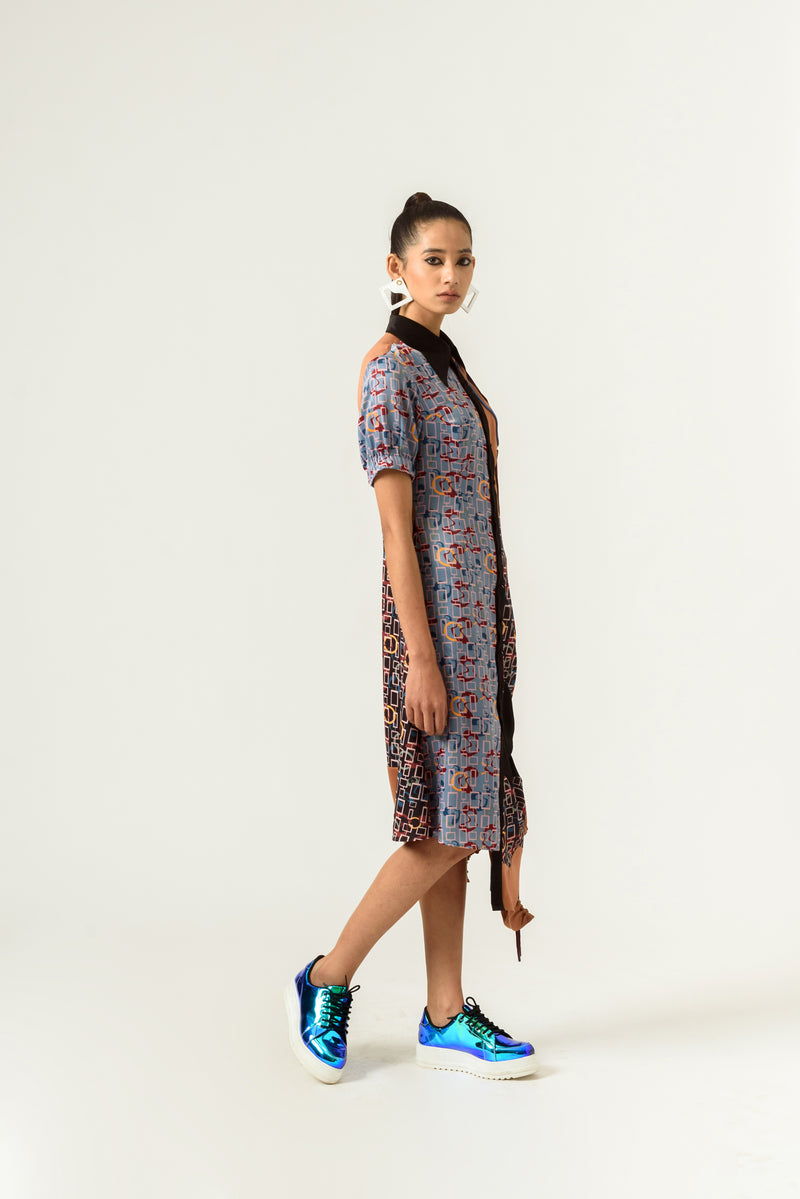 Torment Half and Half Shirt-Dress - siddhantagrawal