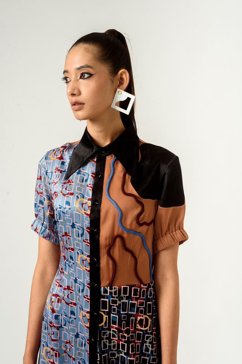 Torment Half and Half Shirt-Dress - siddhantagrawal