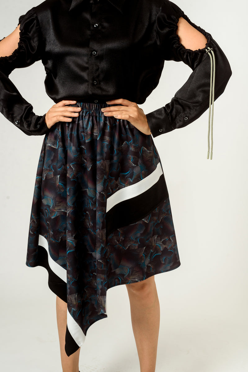 Agitation Print Front Panelled Skirt - siddhantagrawal
