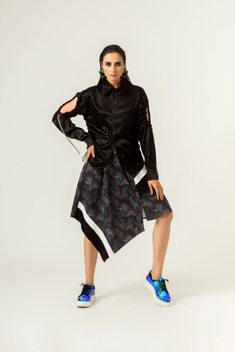Agitation Print Front Panelled Skirt - siddhantagrawal