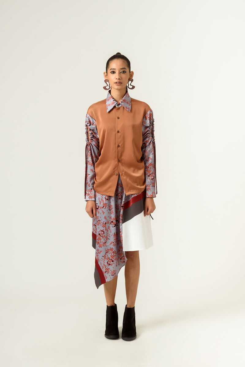 Unisex Brown DNA Drawstring Shirt - siddhantagrawal