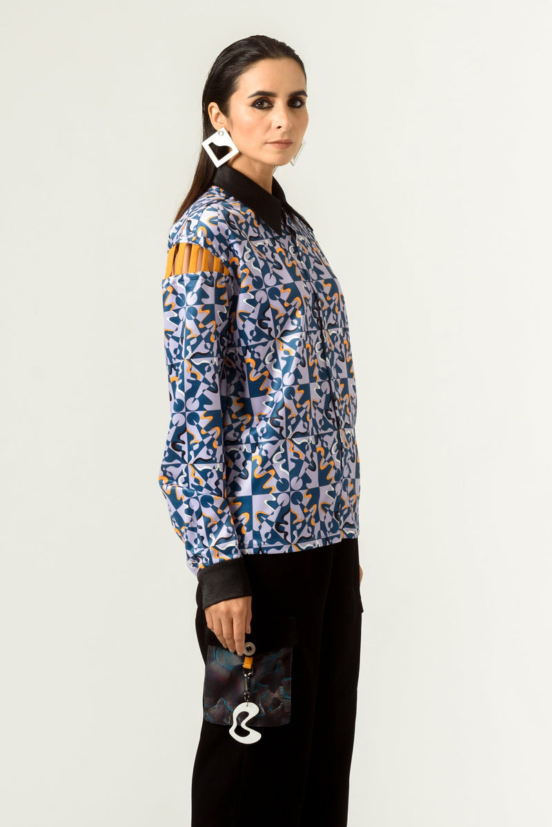 Unisex Rage Print Shoulder Detailed Shirt - siddhantagrawal