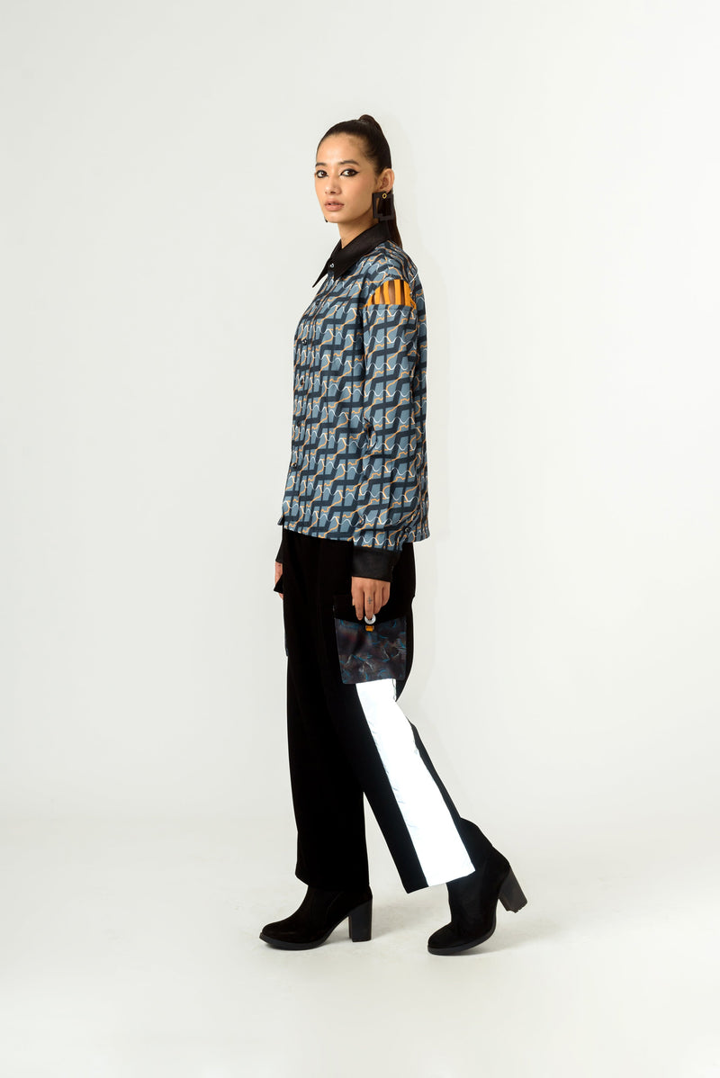 Unisex Ennui Print Shoulder Detailed Shirt - siddhantagrawal