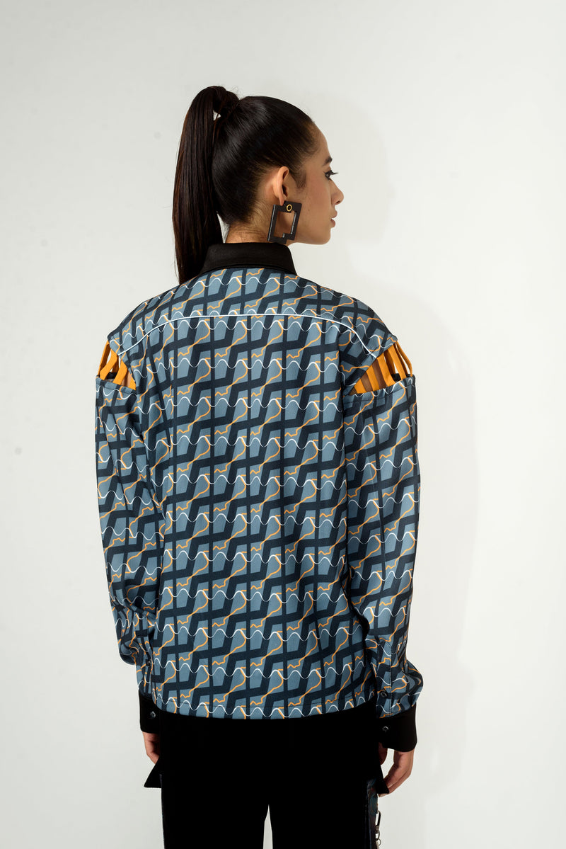 Unisex Ennui Print Shoulder Detailed Shirt - siddhantagrawal