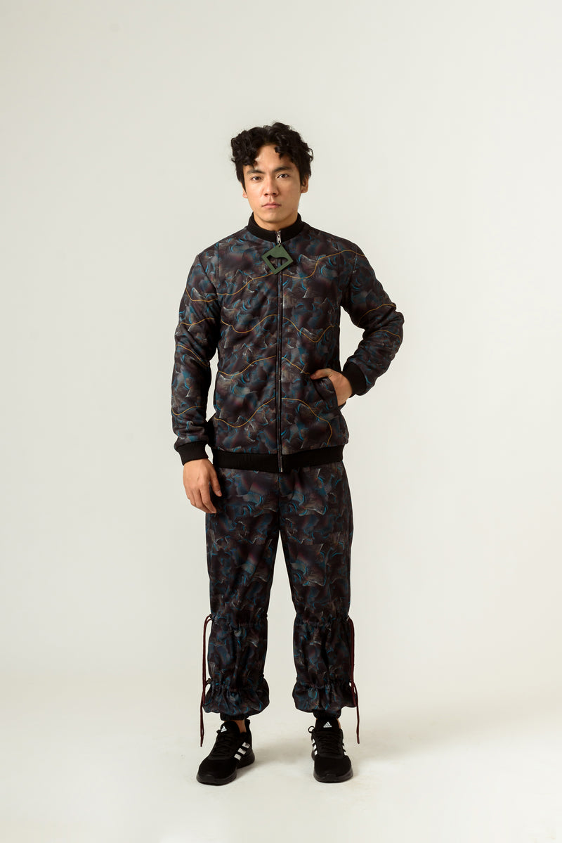 Unisex Agitation Print Bomber Jacket - siddhantagrawal
