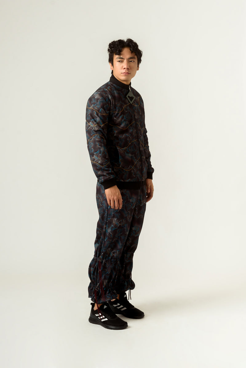 Unisex Agitation Print Bomber Jacket - siddhantagrawal