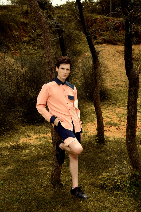 VARIEGATED COLOUR BLOCK PLAY 
MENS SHIRT - siddhantagrawal