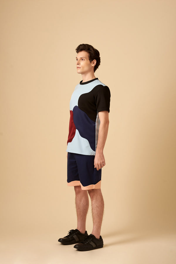 VARIEGATED COLOUR BLOCK PLAY 
MENS T-SHIRT - siddhantagrawal