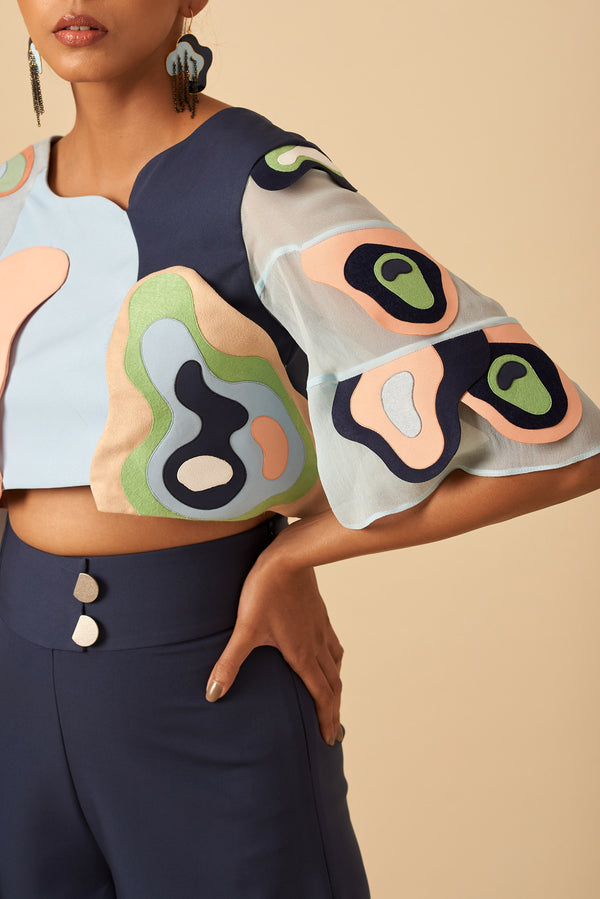 VARIEGATED COLOUR BLOCK TOP - siddhantagrawal