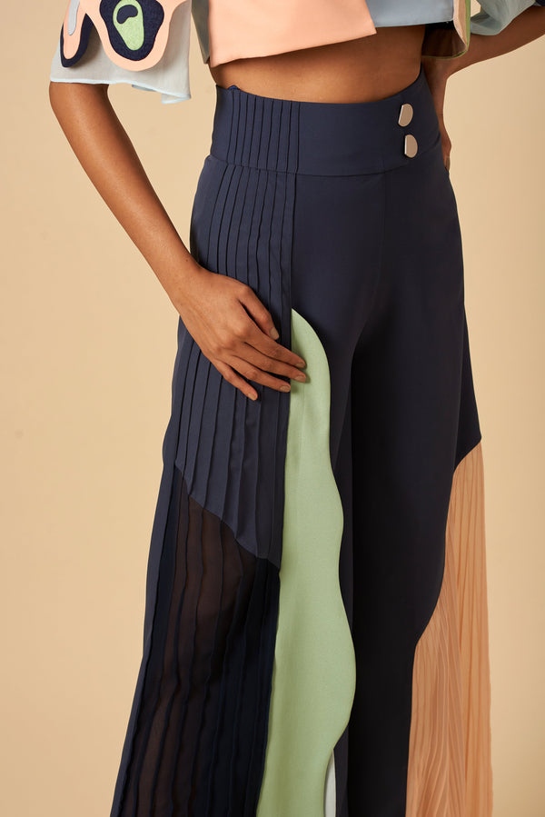 VARIEGATED COLOUR BLOCK TROUSER - siddhantagrawal