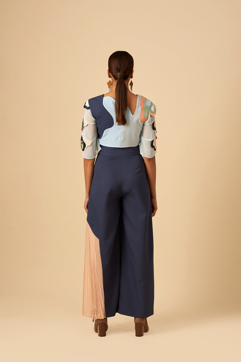 VARIEGATED COLOUR BLOCK TROUSER - siddhantagrawal