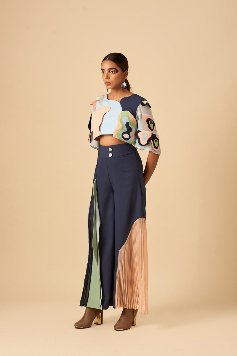 VARIEGATED COLOUR BLOCK TROUSER - siddhantagrawal