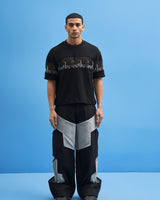 Black Structured Layered Trousers - siddhantagrawal