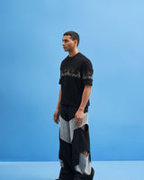 Black Structured Layered Trousers - siddhantagrawal