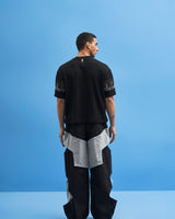 Black Structured Layered Trousers - siddhantagrawal