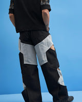 Black Structured Layered Trousers - siddhantagrawal