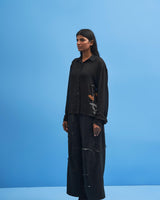 Black Sutairu Hand Embroidered Shirt - siddhantagrawal