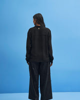 Black Sutairu Hand Embroidered Shirt - siddhantagrawal