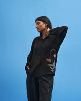 Black Sutairu Hand Embroidered Shirt - siddhantagrawal