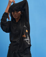 Black Sutairu Hand Embroidered Shirt - siddhantagrawal