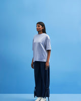 Steel Blue Shoji Patch Work T-Shirt - siddhantagrawal