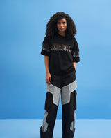 Black Structured Layered Trousers - siddhantagrawal