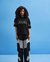 Black Coastline Embroidered T-Shirt - siddhantagrawal