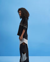 Black Coastline Embroidered T-Shirt - siddhantagrawal