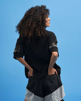 Black Structured Layered Trousers - siddhantagrawal