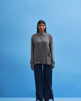 Grey Sutairu Hand Embroidered Shirt - siddhantagrawal