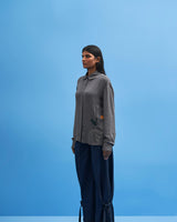 Grey Sutairu Hand Embroidered Shirt - siddhantagrawal