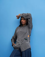 Grey Sutairu Hand Embroidered Shirt - siddhantagrawal