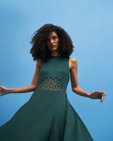 Green Crane Lace Dress