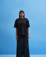 Black Shoji Patch Work T-Shirt - siddhantagrawal