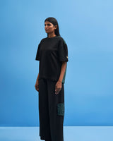 Black Shoji Patch Work T-Shirt - siddhantagrawal