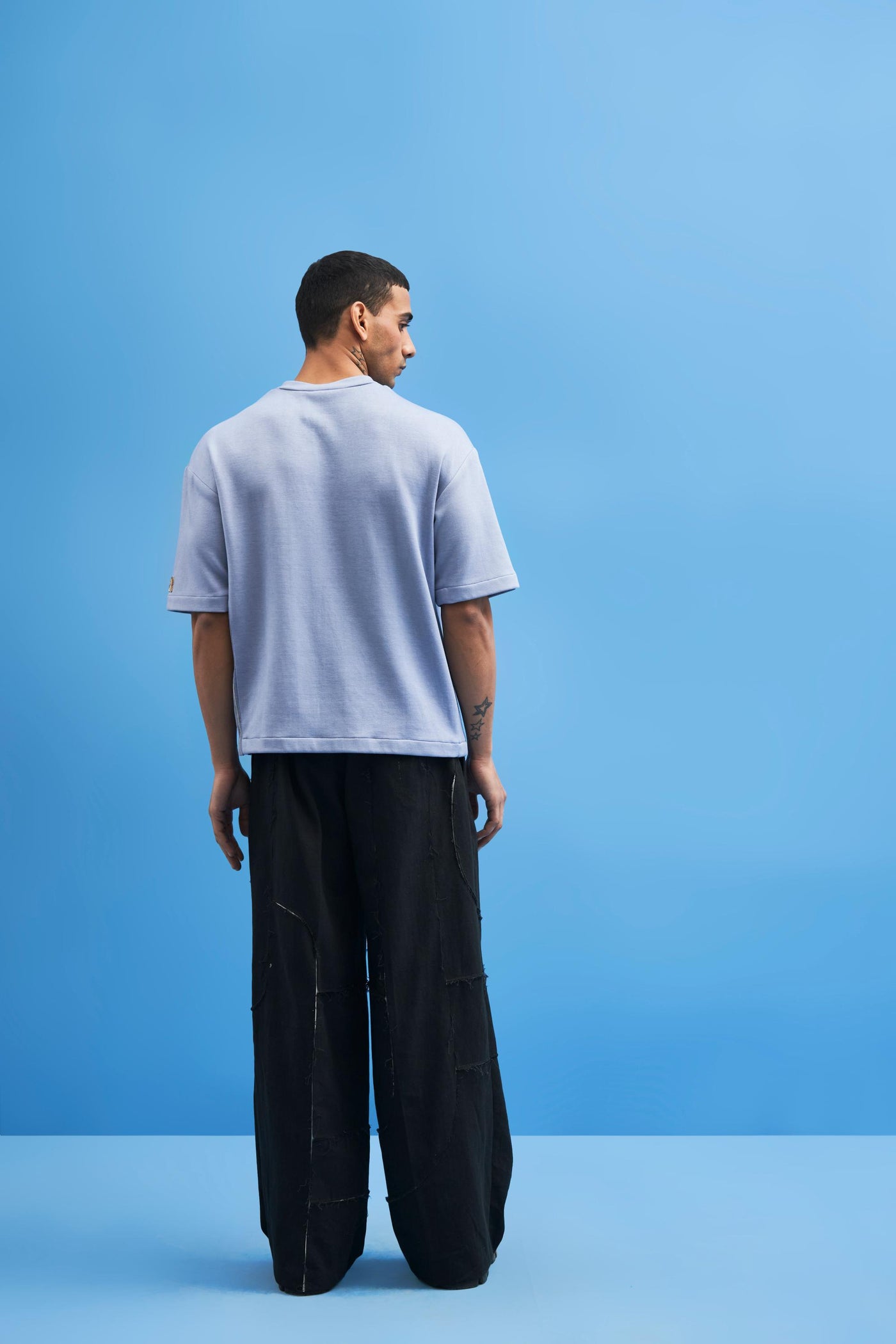 Black Shoji all-over Patchwork Trousers - siddhantagrawal