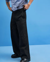 Black Shoji all-over Patchwork Trousers - siddhantagrawal