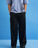 Black Shoji all-over Patchwork Trousers - siddhantagrawal