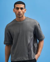 Grey Chrysler Hand-Embroidered T-Shirt - siddhantagrawal