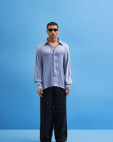 Steel Blue Batwing Shirt - siddhantagrawal