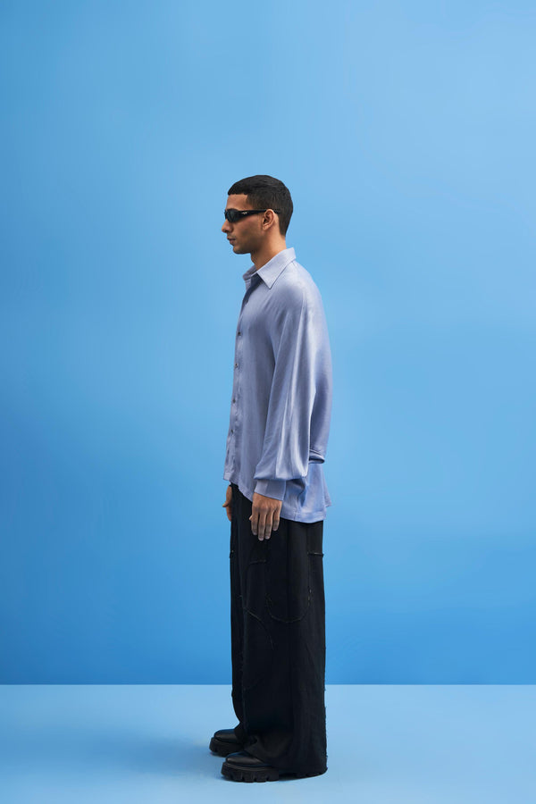 Steel Blue Batwing Shirt - siddhantagrawal